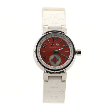 Louis Vuitton Tambour Lovely Cup Quartz Watch Stainless Steel and Rubber with Diamond Markers 28