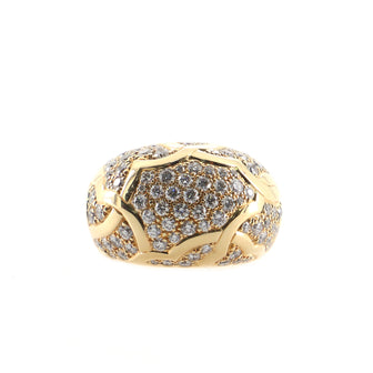 Chanel Camellia Dome Ring 18K Yellow Gold and Diamonds