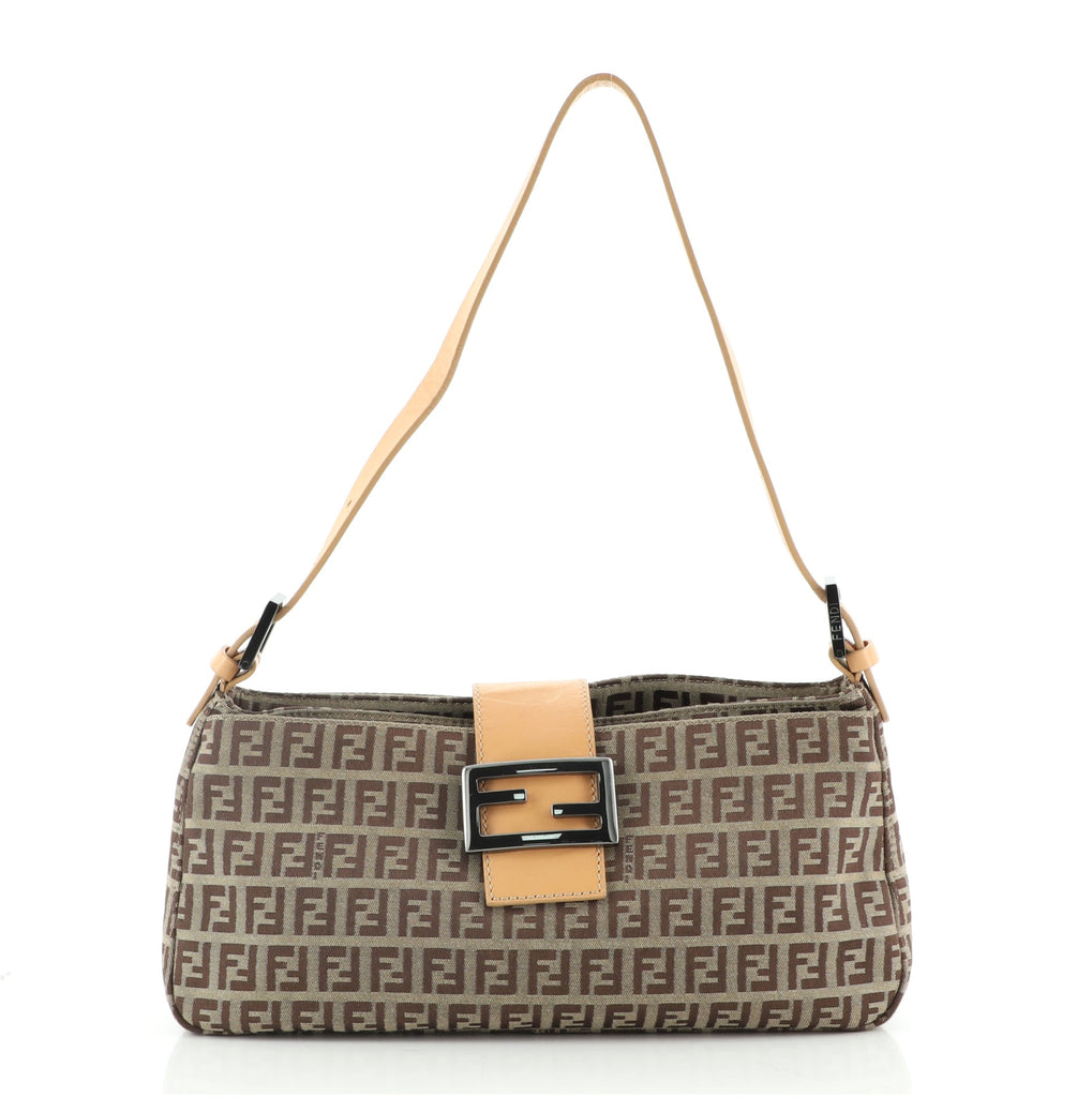 Baguette cloth handbag Fendi Brown in Cloth - 30356789