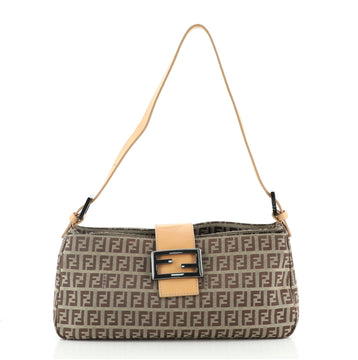 Fendi Vintage Baguette Shoulder Bag Zucchino Canvas Medium