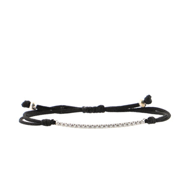 Tiffany & Co. Metro Bar Bracelet Cord and 18K White Gold with Diamonds