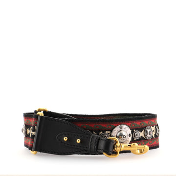 Christian Dior Bohemian Shoulder Strap Embellished Canvas