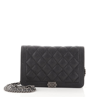 Chanel Boy Wallet on Chain Quilted Caviar