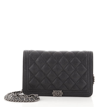 Chanel Boy Wallet on Chain Quilted Caviar