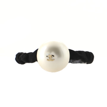 Chanel Pearl Hair Tie Grosgrain