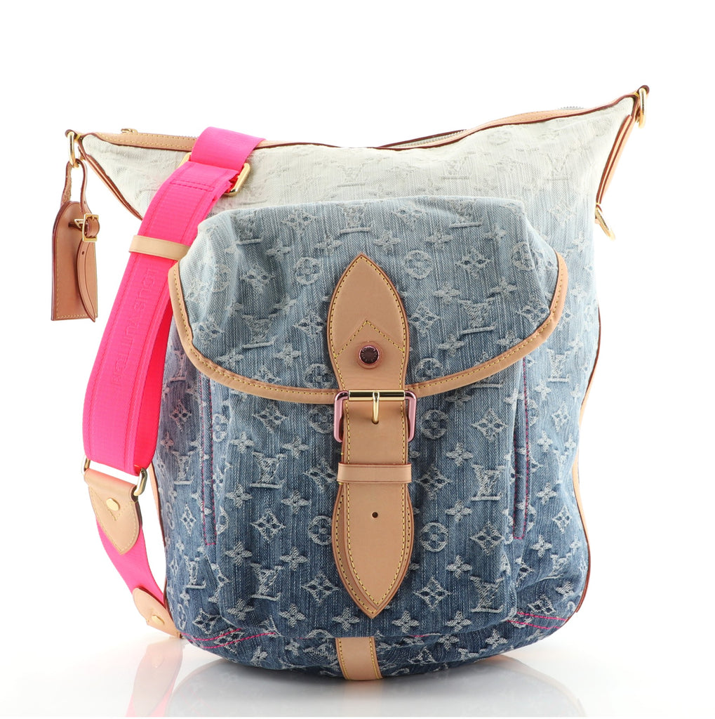 Louis Vuitton Sunburst Handbag Denim PM Blue 59936297