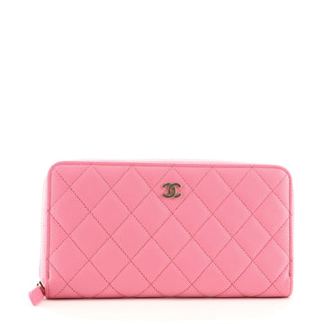 Chanel Zip Around Wallet Quilted Caviar Long