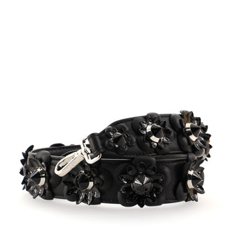 Fendi Flowerland Strap You Shoulder Strap Studded Leather