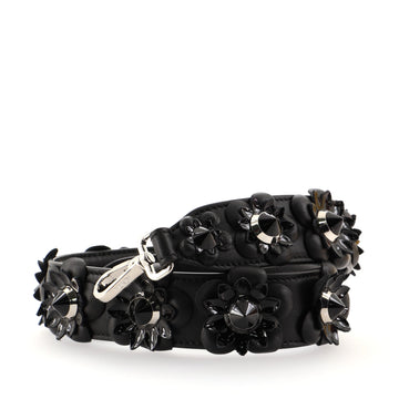 Fendi Flowerland Strap You Shoulder Strap Studded Leather