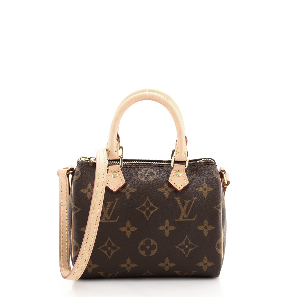 Louis Vuitton Speedy Bandouliere Monogram Nano Brown in Coated Canvas - US