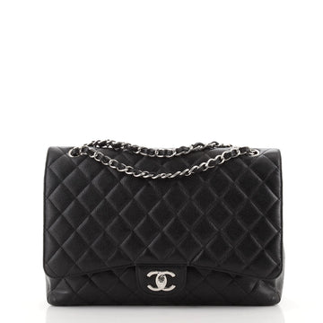 Chanel Classic Double Flap Bag Quilted Caviar Maxi