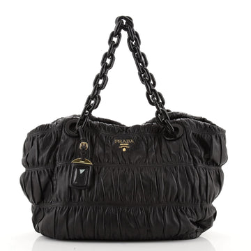 Prada Resin Chain Gaufre Shoulder Bag Nappa Leather