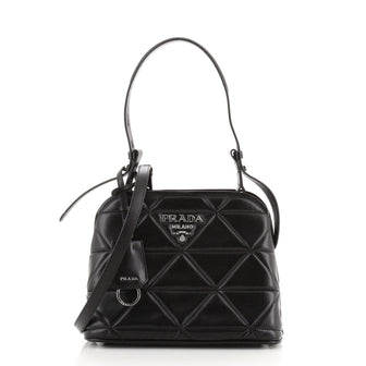 Prada Spectrum Convertible Satchel Quilted Nappa Leather Small