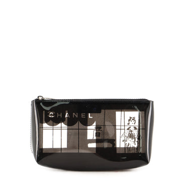 Chanel Coco Window Cosmetic Pouch Printed Vinyl Medium