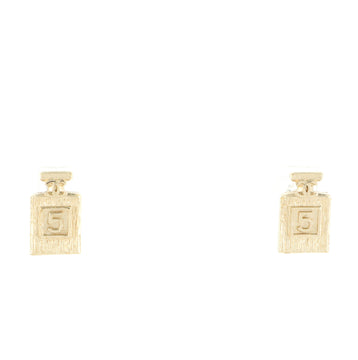 Chanel Coco No. 5 Perfume Bottle Stud Earrings Metal