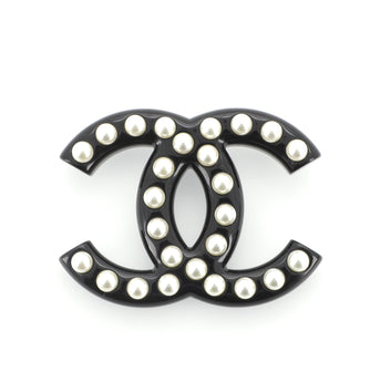 Chanel CC Brooch Resin and Faux Pearls