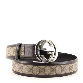 Gucci Interlocking G Belt GG Coated Canvas Wide
