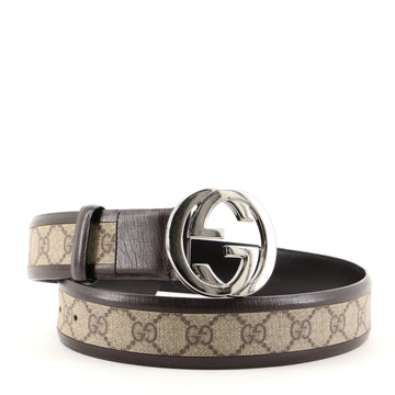 Gucci Interlocking G Belt GG Coated Canvas Wide