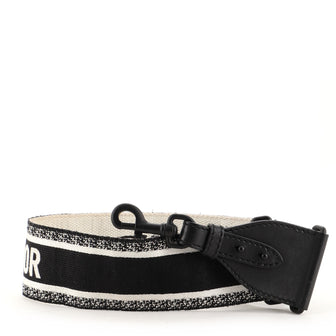 Christian Dior Logo Shoulder Strap Embroidered Canvas