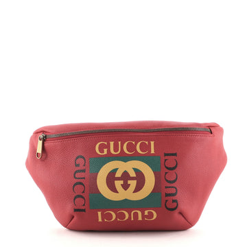 Gucci Logo Belt Bag Printed Leather Medium