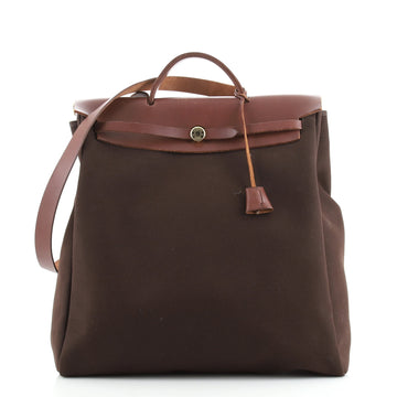 Hermes Herbag Toile and Leather GM