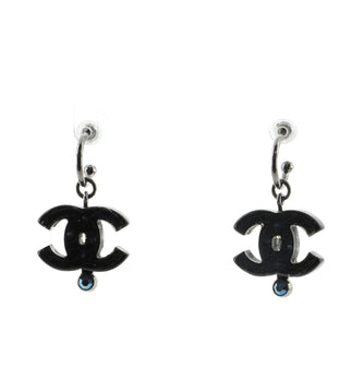 Chanel CC Dangle Earrings Metal and Crystals