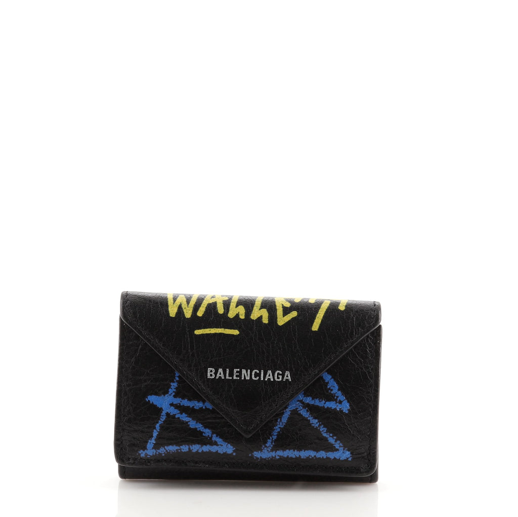 Balenciaga Papier Mini Wallet - Black - - Calfskin