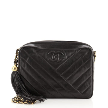 Chanel Vintage Camera Bag Chevron Lambskin Small