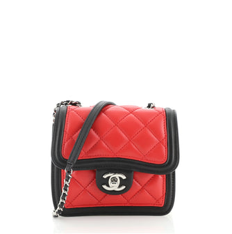 Chanel Pink Mini Flap Bag Quilted Patent Leather Rectangular Crossbody
