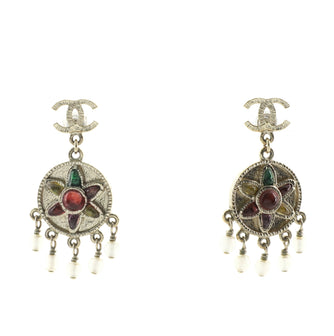 Chanel CC Dream Catcher Drop Earrings Metal and Gripoix Beads
