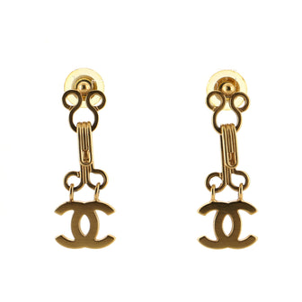 Chanel CC Hook Drop Earrings Metal