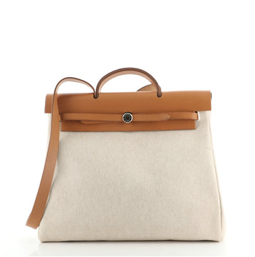 Hermes Herbag Toile and Leather MM