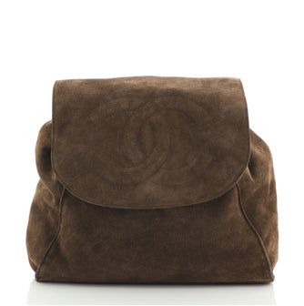 Chanel Vintage CC Flap Backpack Suede Medium