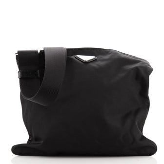 Prada Zip Top Messenger Bag Tessuto Large