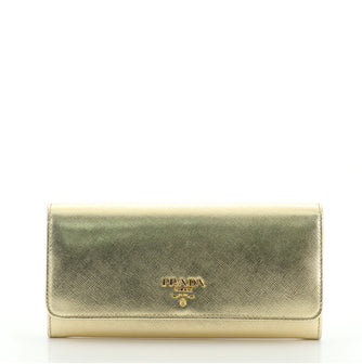 Prada Flap Wallet with Card Holder Saffiano Leather Long