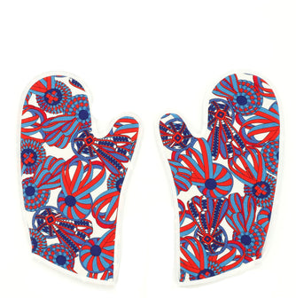 Hermes Oven Mittens Printed Cotton