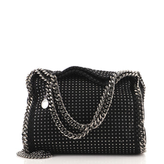 Stella McCartney Falabella Fold Over Crossbody Bag Studded Shaggy Deer Mini