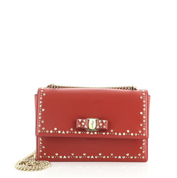 Salvatore Ferragamo Ginny Crossbody Bag Studded Leather Medium