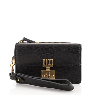 Christian Dior Dioraddict Wristlet Clutch Leather