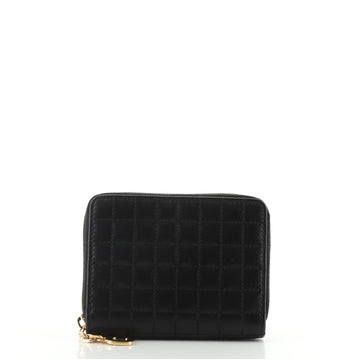 Celine C Charm Zip Around Wallet Quilted Leather Compact