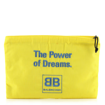 Balenciaga Explorer Zip Pouch Embroidered Canvas Medium