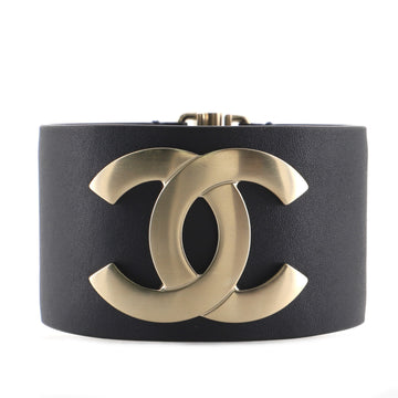 Chanel CC Cuff Bracelet Leather with Metal
