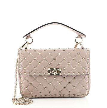 Valentino Rockstud Spike Flap Bag Quilted Leather Medium