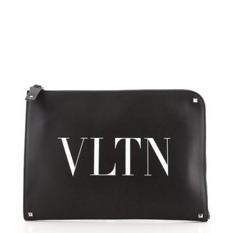Valentino VLTN Zip Clutch Printed Leather