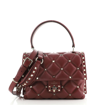 Valentino Candystud Top Handle Bag Leather Medium