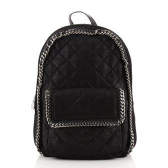 Stella McCartney Falabella Front Pocket Backpack Quilted Shaggy Deer Medium