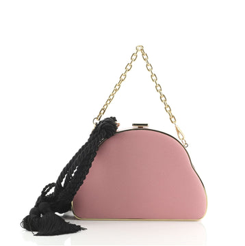 Prada Eclipse Kisslock Cord Crossbody Bag Leather  and Nylon