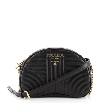 Prada Convertible Dome Crossbody Bag Diagramme Quilted Leather