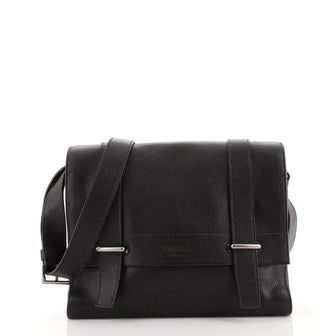 Prada Double Lock Flap Messenger Leather Small
