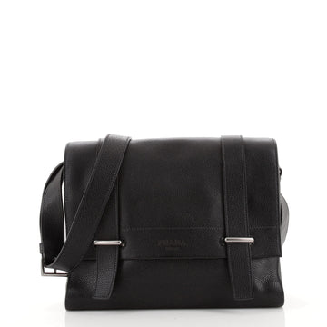 Prada Double Lock Flap Messenger Leather Small